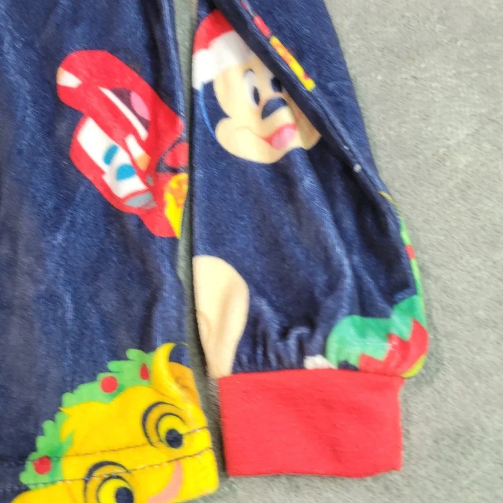 Disney Pajama Top Boys 4/5 Blue Disney 100 Christmas Character Fleece D1003BLLWM